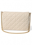 Venus Quilted Chain Handbag in Beige Glow
