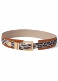 Venus Leopard Detail Belt in Brown Multi
