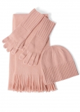 Venus Scarf Glove And Beanie Set in Light Pink