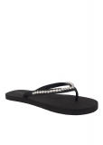 Venus Rhinestone Flip-Flop Sandals in Black