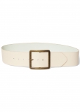 Venus Wide Buckle Square Belt in White