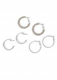 Venus Silver Hoop Earrings Set in Silver