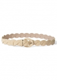 Venus Braided Croc Faux Belt in Cream