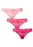 Venus Delightful Devotion Pearl By Venus? Allover Lace Thong 3 Pack