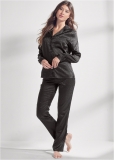Venus Midnight Cat JACQUARD SATIN PAJAMA SET