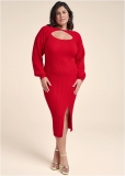 Venus Red SWEATER DRESS WITH SHRUG