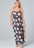 Venus Navy Multi FLORAL PRINTED MAXI DRESS