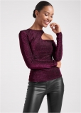 Venus Plus Size Cutout Long Sleeve Top