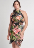 Venus Black Multi PRINTED BODYCON DRESS