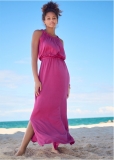 Venus Gathered Neckline Maxi in Passion Fruit Venus Gathered Neckline Maxi in Passion Fruit