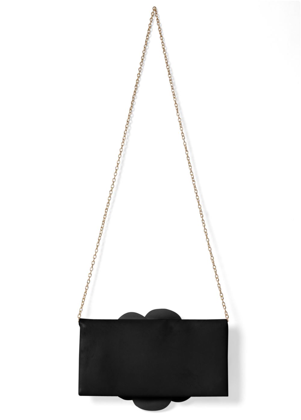 Venus Floral Applique Clutch in Black