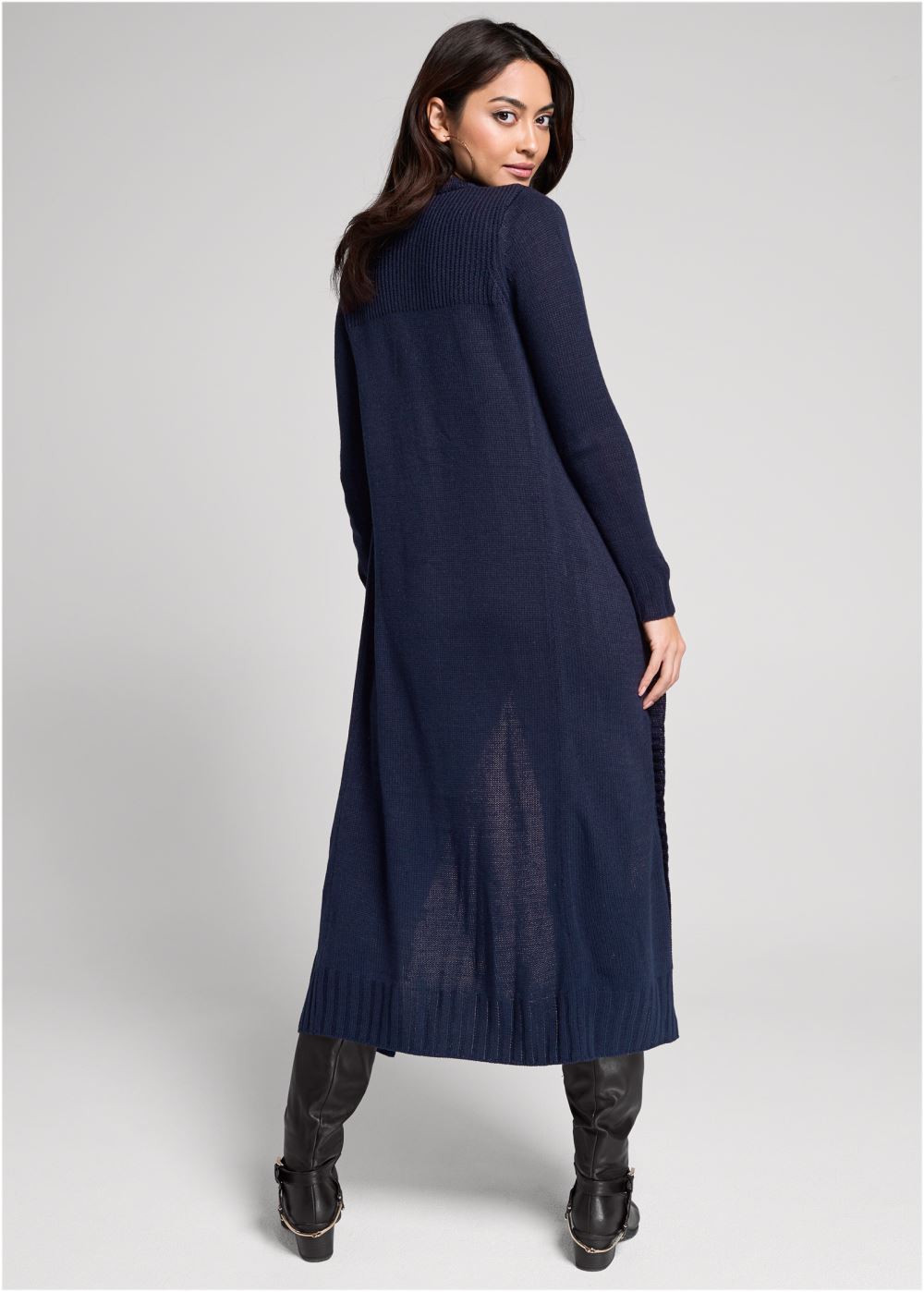 Venus VENUS | Tab Button Detail Duster in Navy