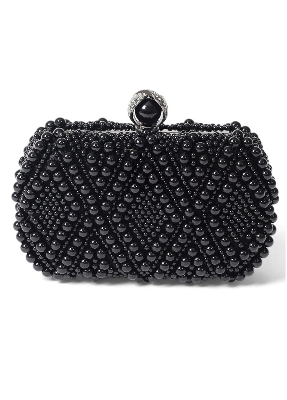 Venus Beaded Clutch And Crossbody in Black Multi