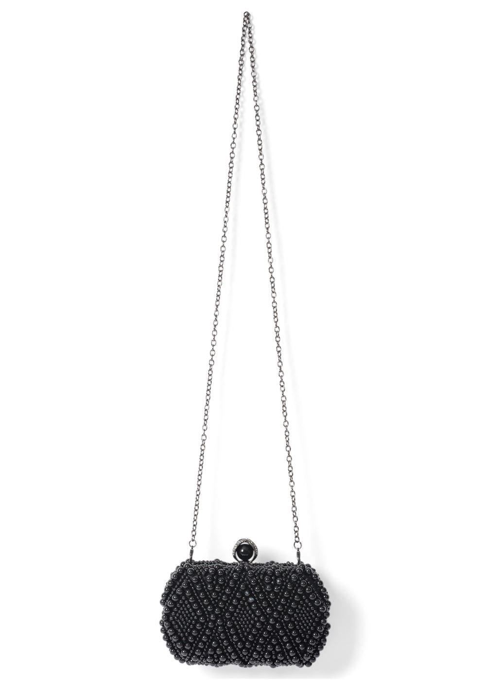 Venus Beaded Clutch And Crossbody in Black Multi