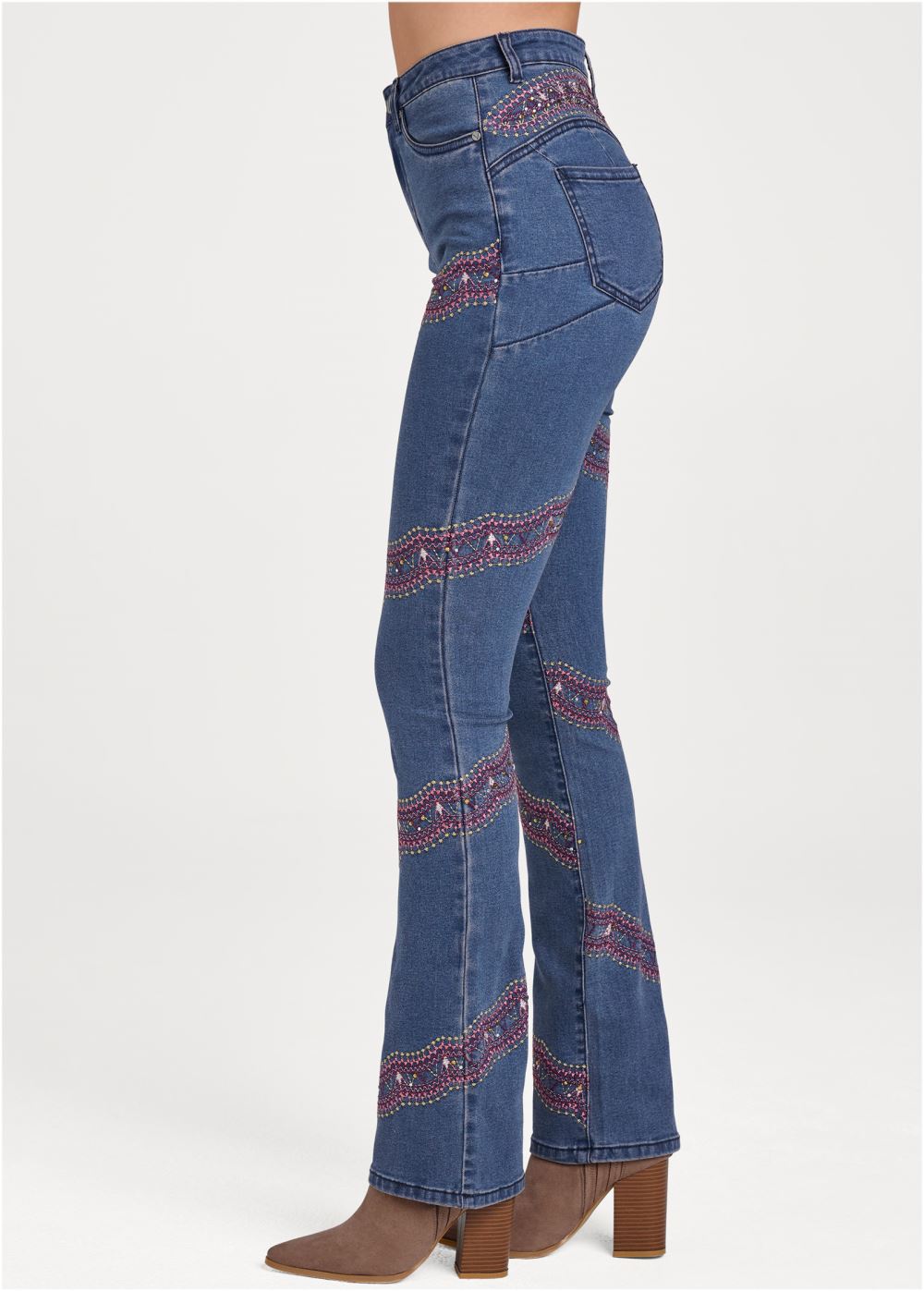 Venus Embellished Bootcut Jeans in Medium Wash