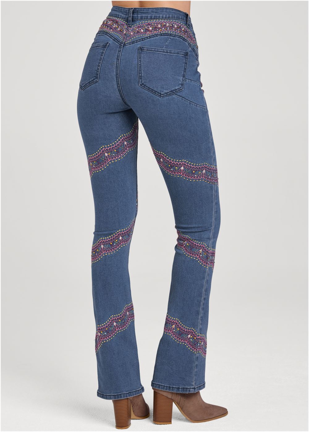 Venus Embellished Bootcut Jeans in Medium Wash