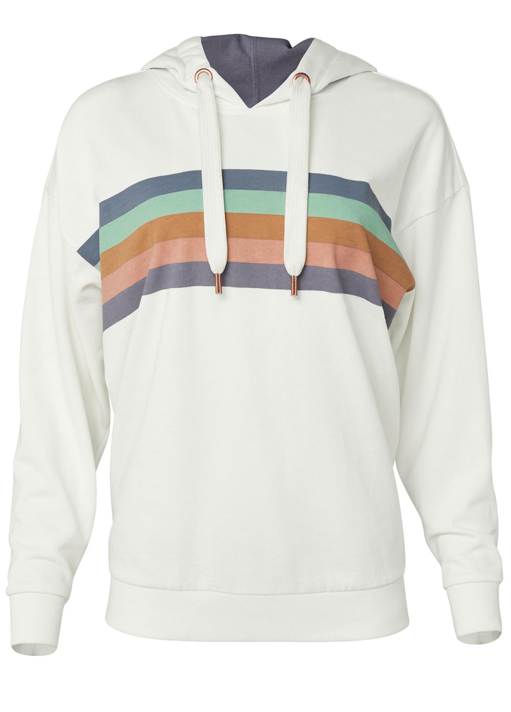 Venus Striped Detail Sweatshirt in White Multi