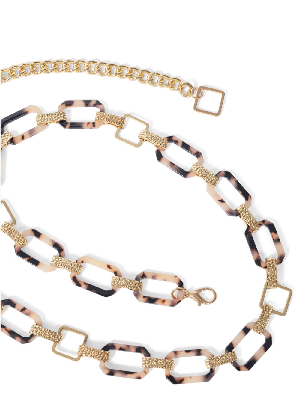 Venus Leopard Resin Metal Chain Belt in Gold Multi