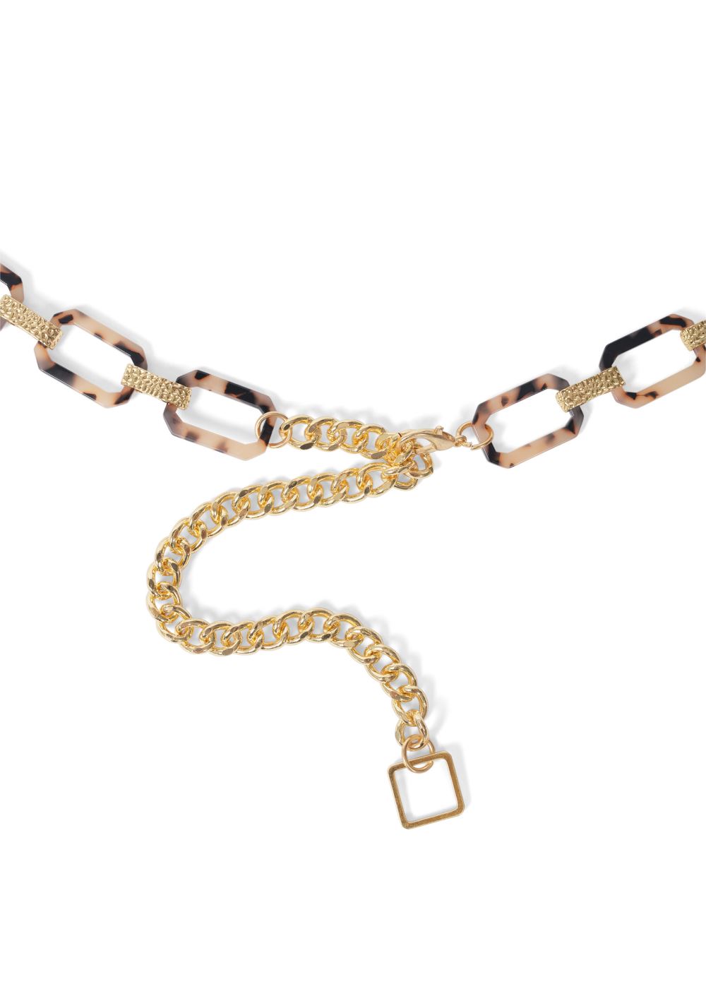 Venus Leopard Resin Metal Chain Belt in Gold Multi