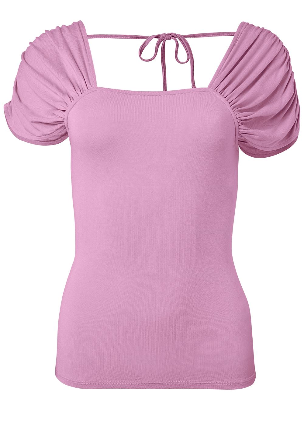 Venus Ruched Sleeve Top in Lavender