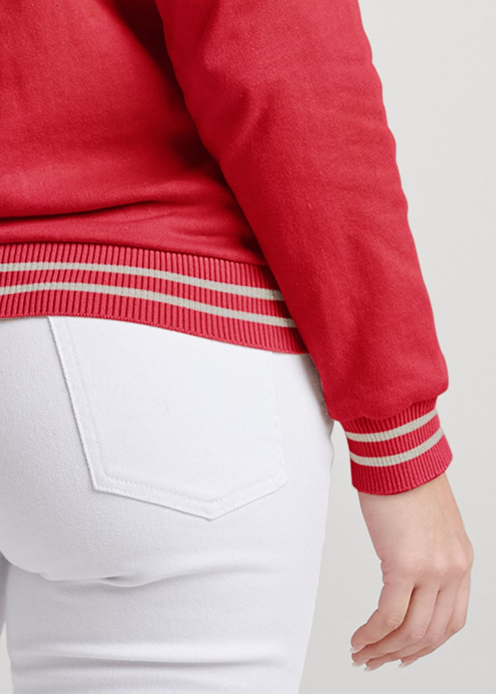 Venus Gold Studded Sweatshirt in Red
