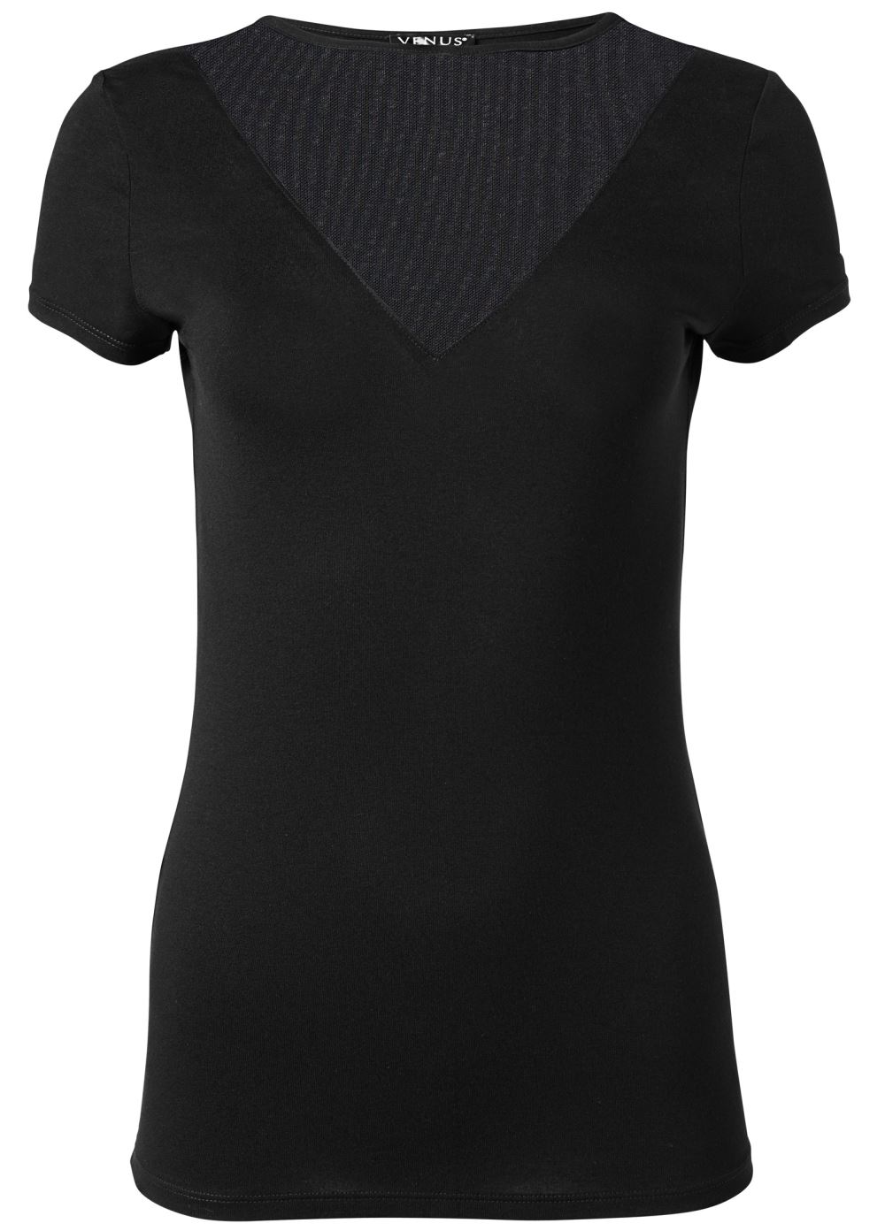 Venus Mesh Detail Top in Black