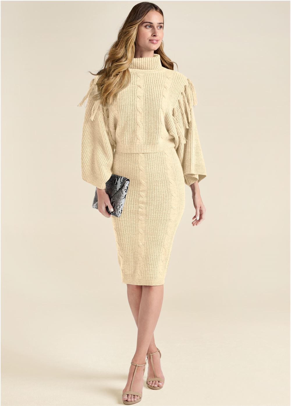 Venus Two-Piece Sweater Dress - Beige