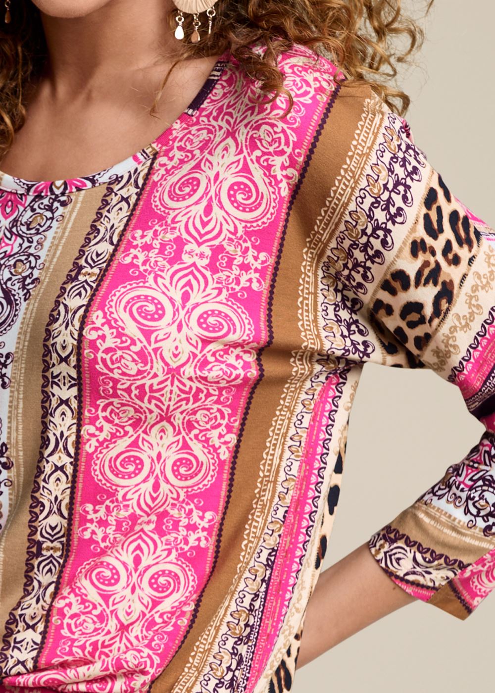 Venus Ruched Detail Dress - Pink Multi