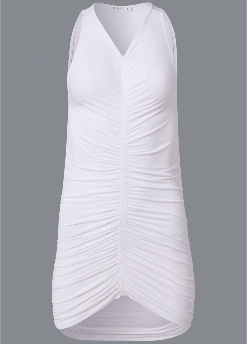 Venus Ruched Fitted Top in White