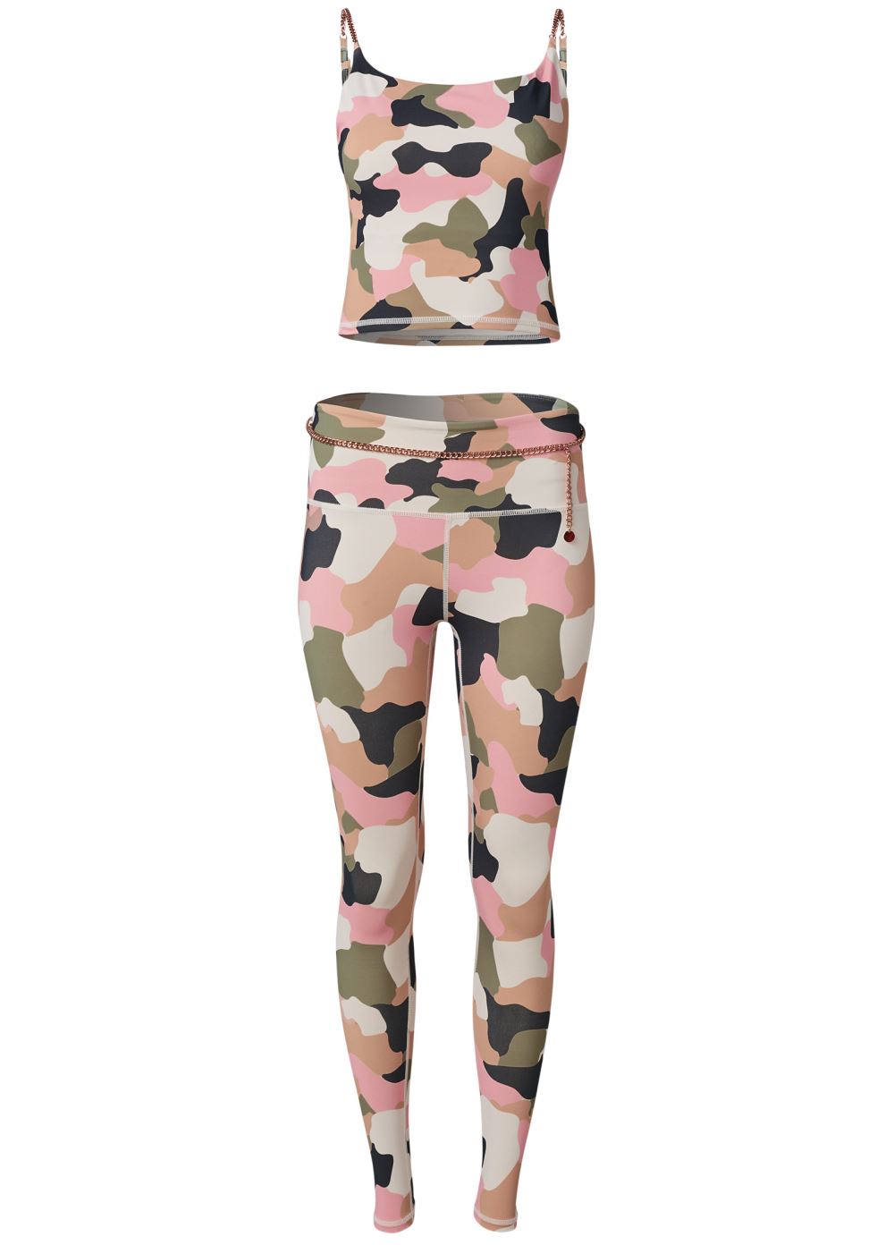 Venus Chain Detail Workout Set in Blush Multi