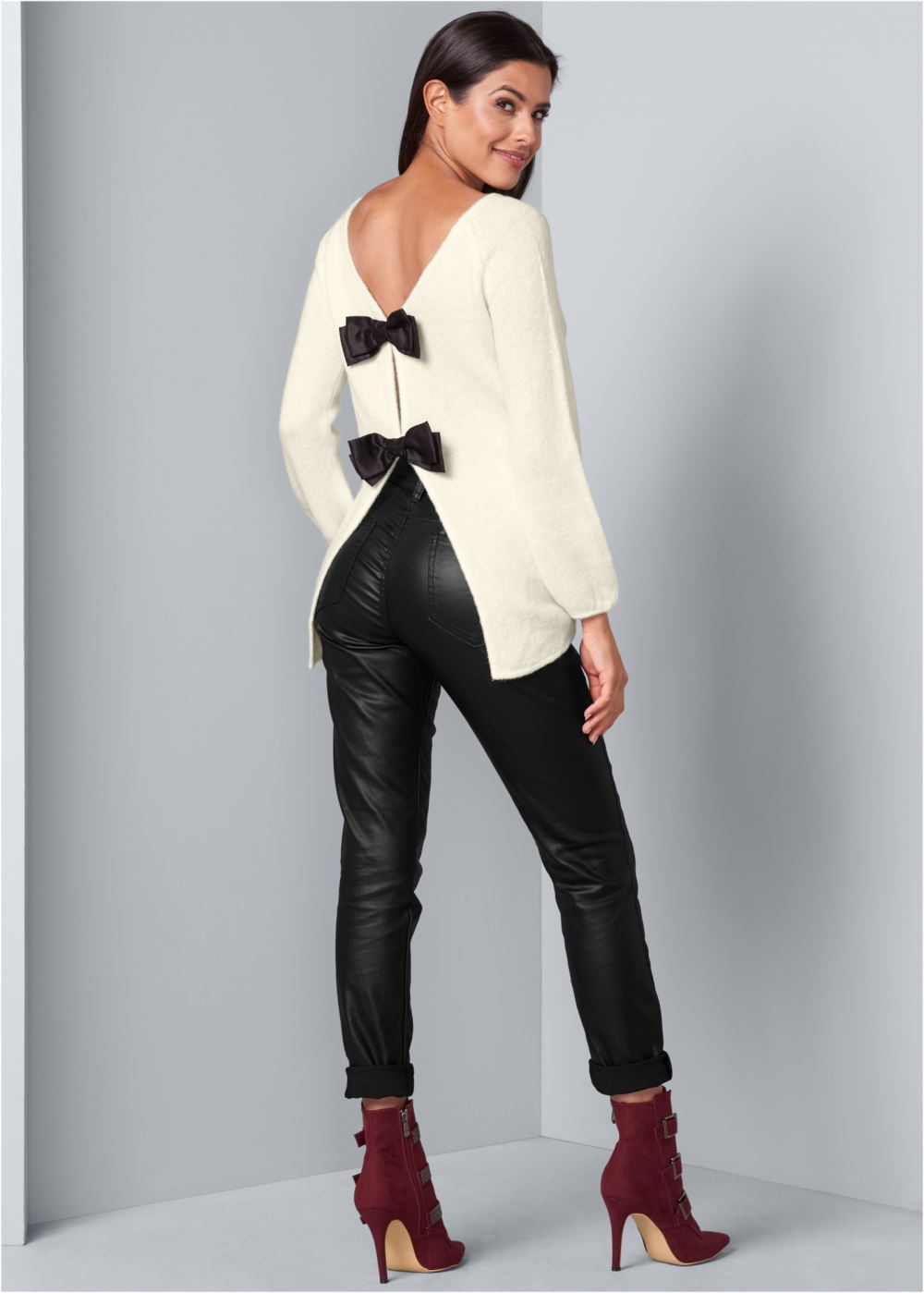 Venus VENUS | Bow Detail Sweater in Off White