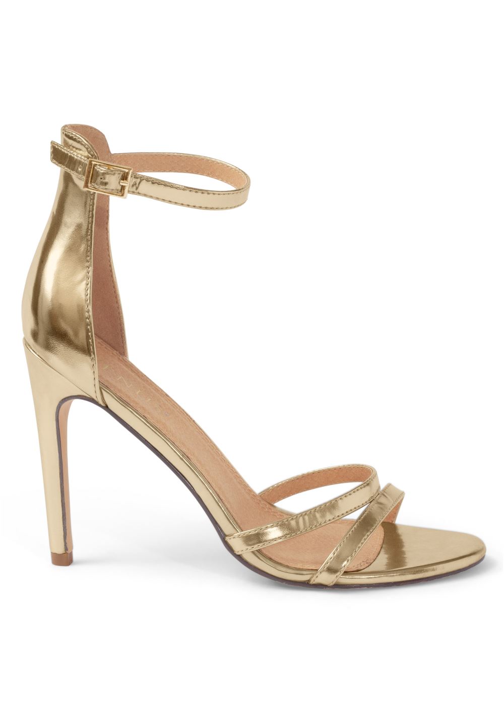 Venus Sexy Ankle Strap Heels in Gold