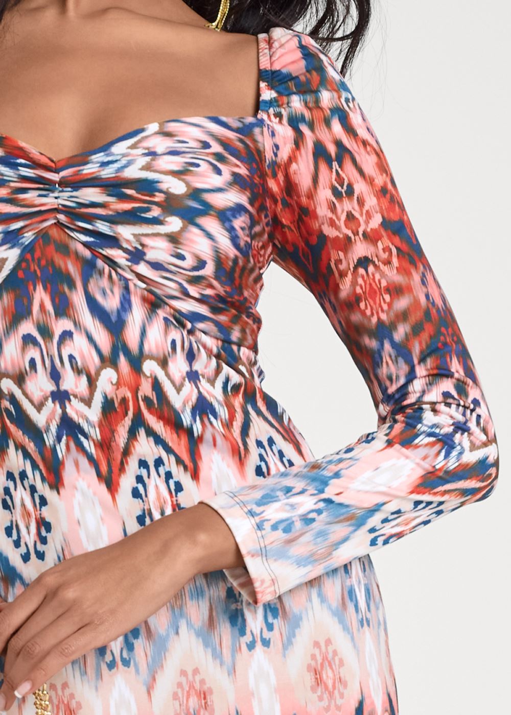 Venus Printed Bodycon Dress - Orange Multi