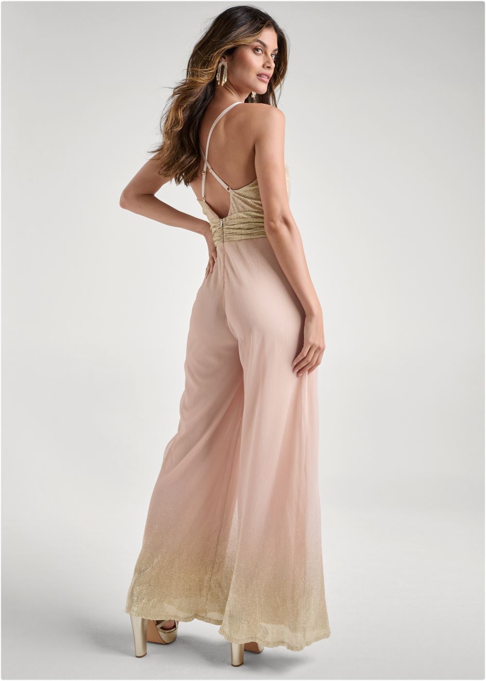 Venus Ombre Sparkle Jumpsuit in Pink Multi