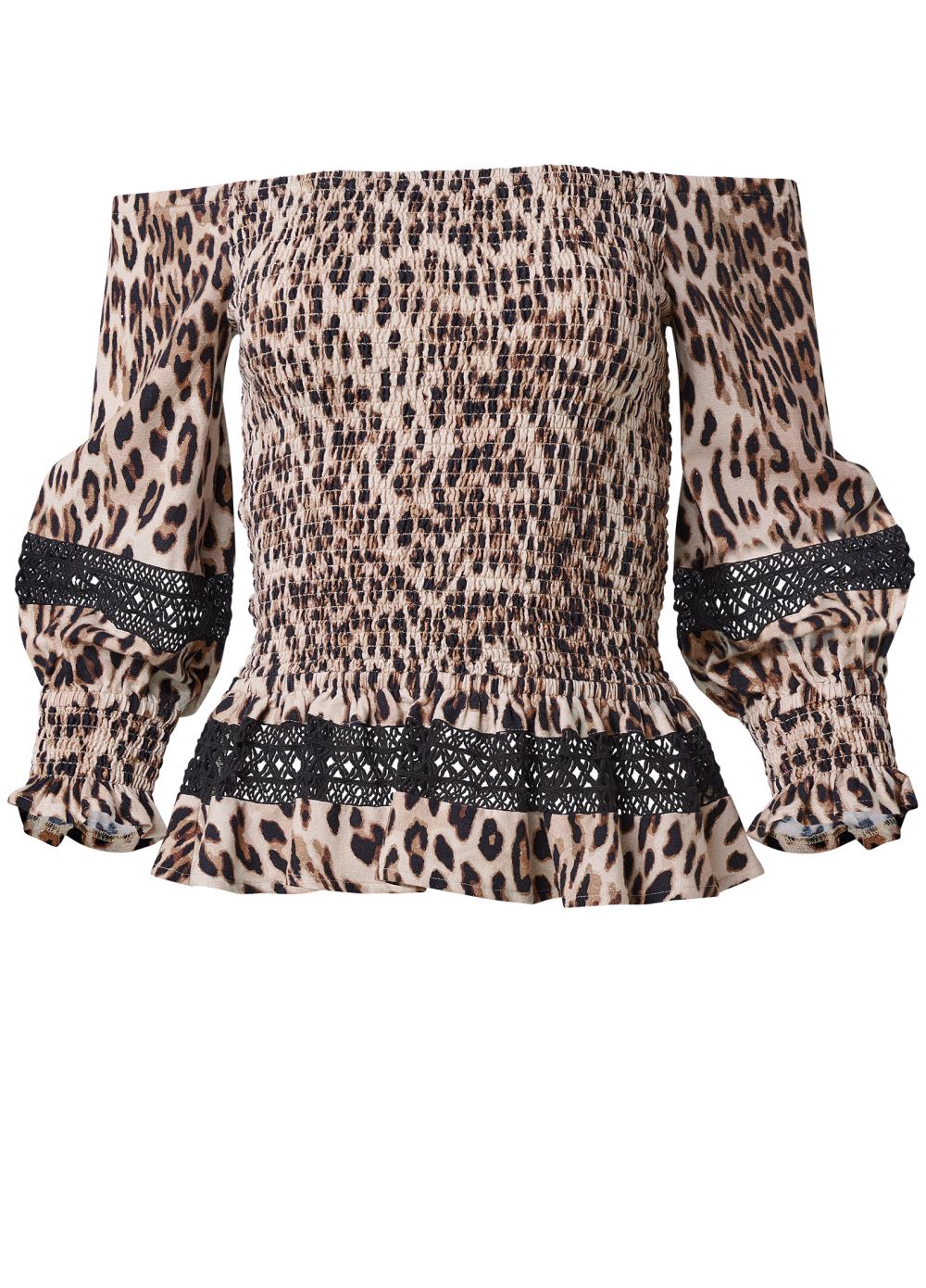 Venus Sand Dune Linen Cheetah Top in Brown Multi