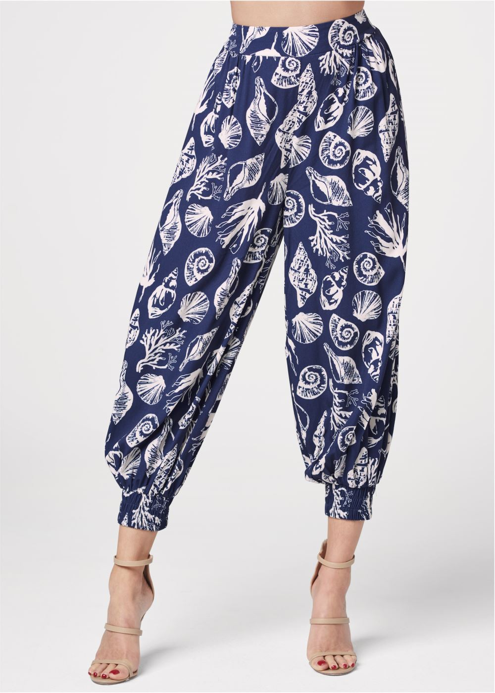 Venus Navy & White DEEP OCEAN PATTERNED PANTS
