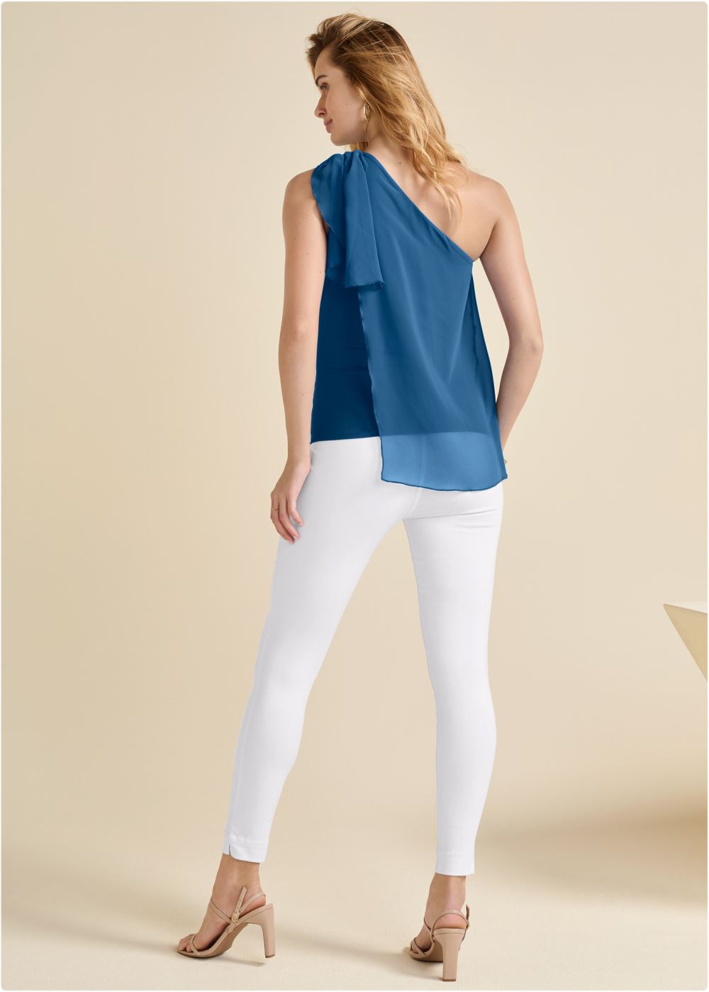 Venus Chiffon Bow Top in Blue