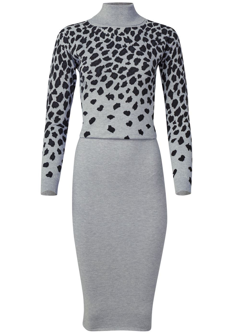 Venus Turtleneck Sweater Dress - Grey