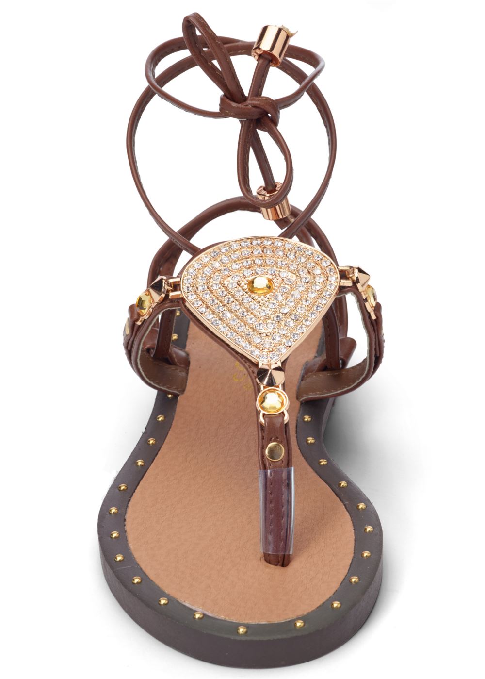 Venus Lace Up Gladiator Sandals in Cognac