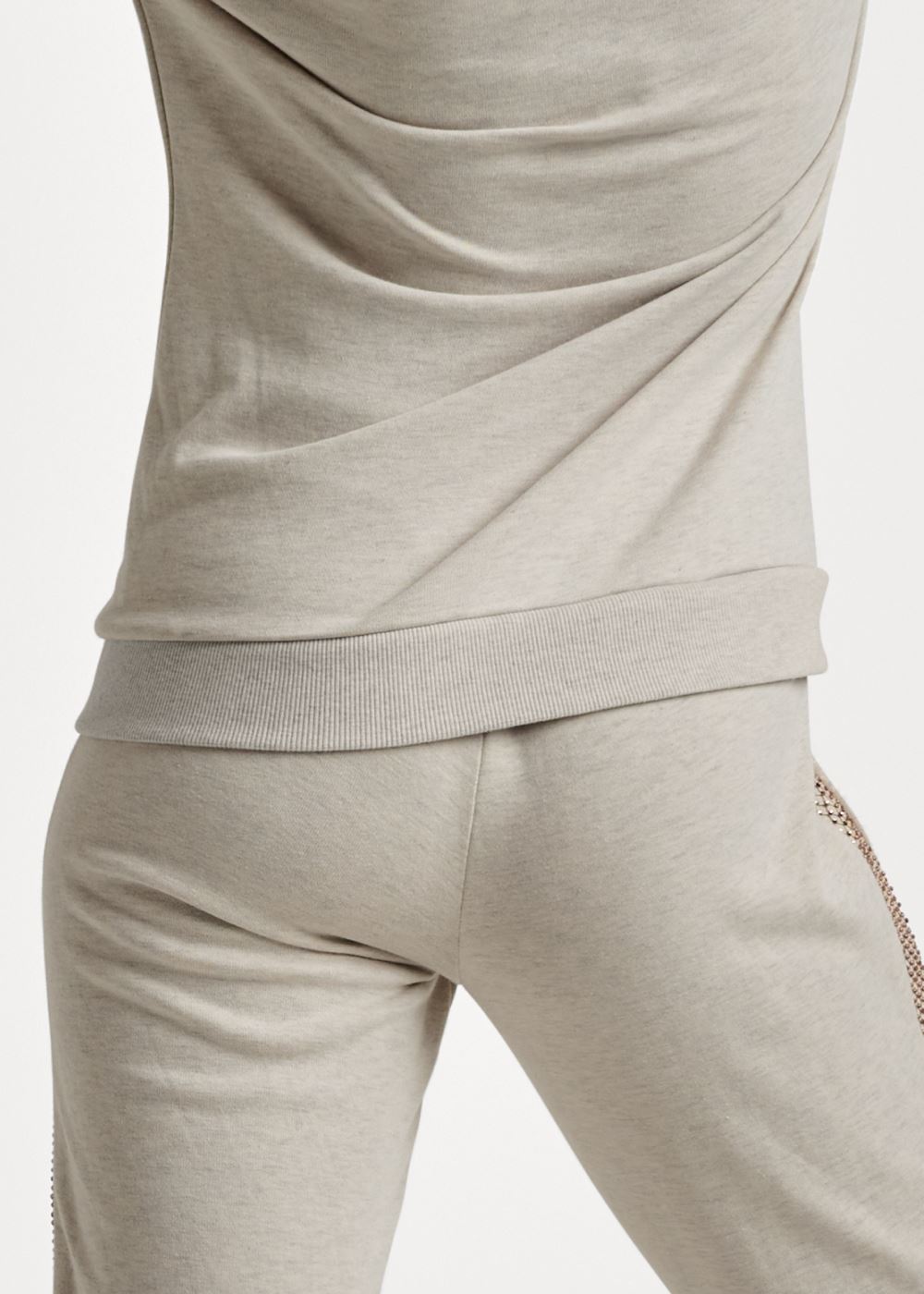 Venus Sequin Stripe Pant Set in Heathered Oatmeal