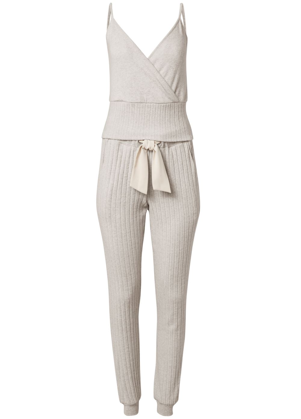 Venus Ribbed Hacci Jogger Set in Taupe