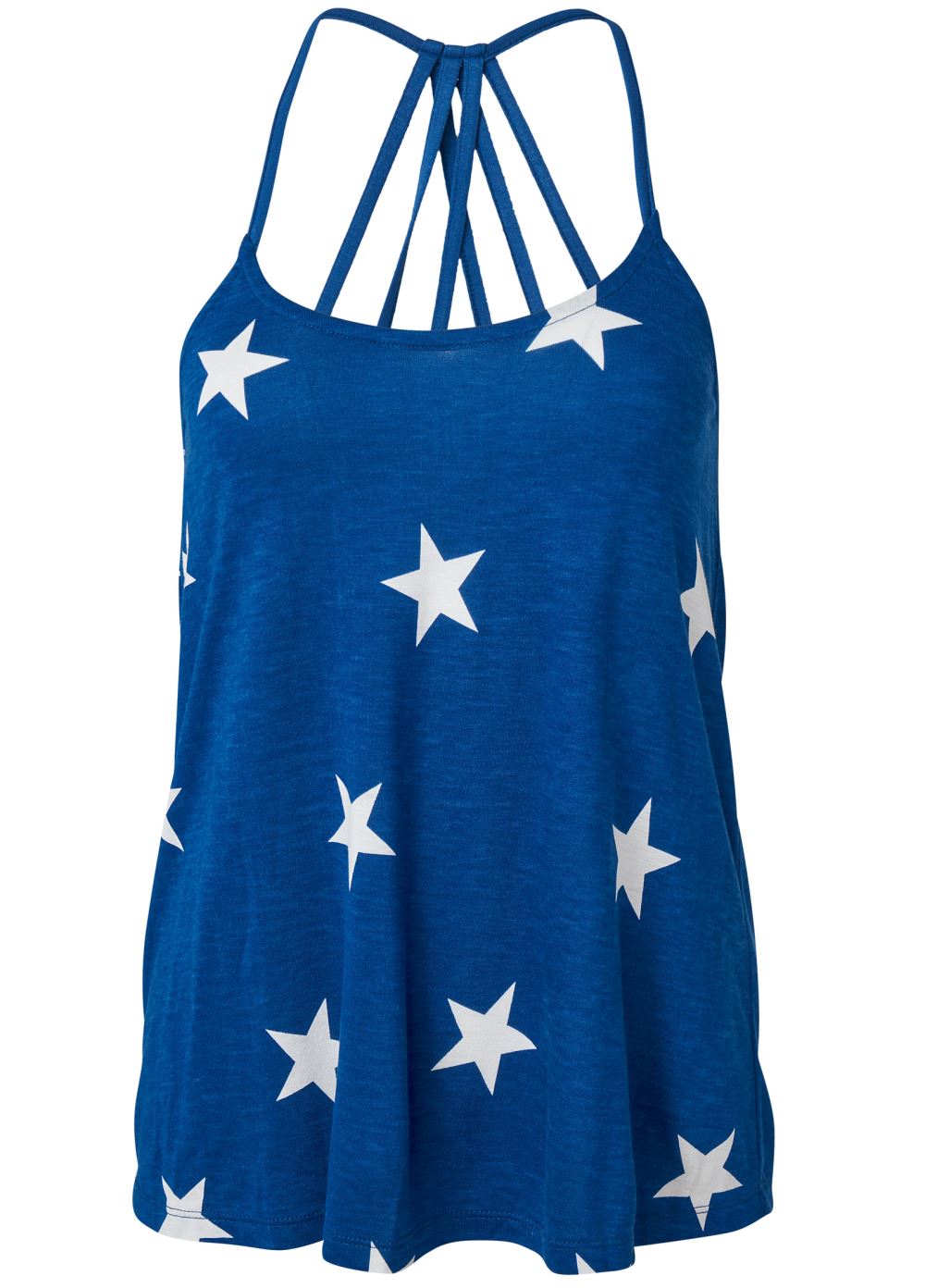 Venus Strappy Tank in Blue & White