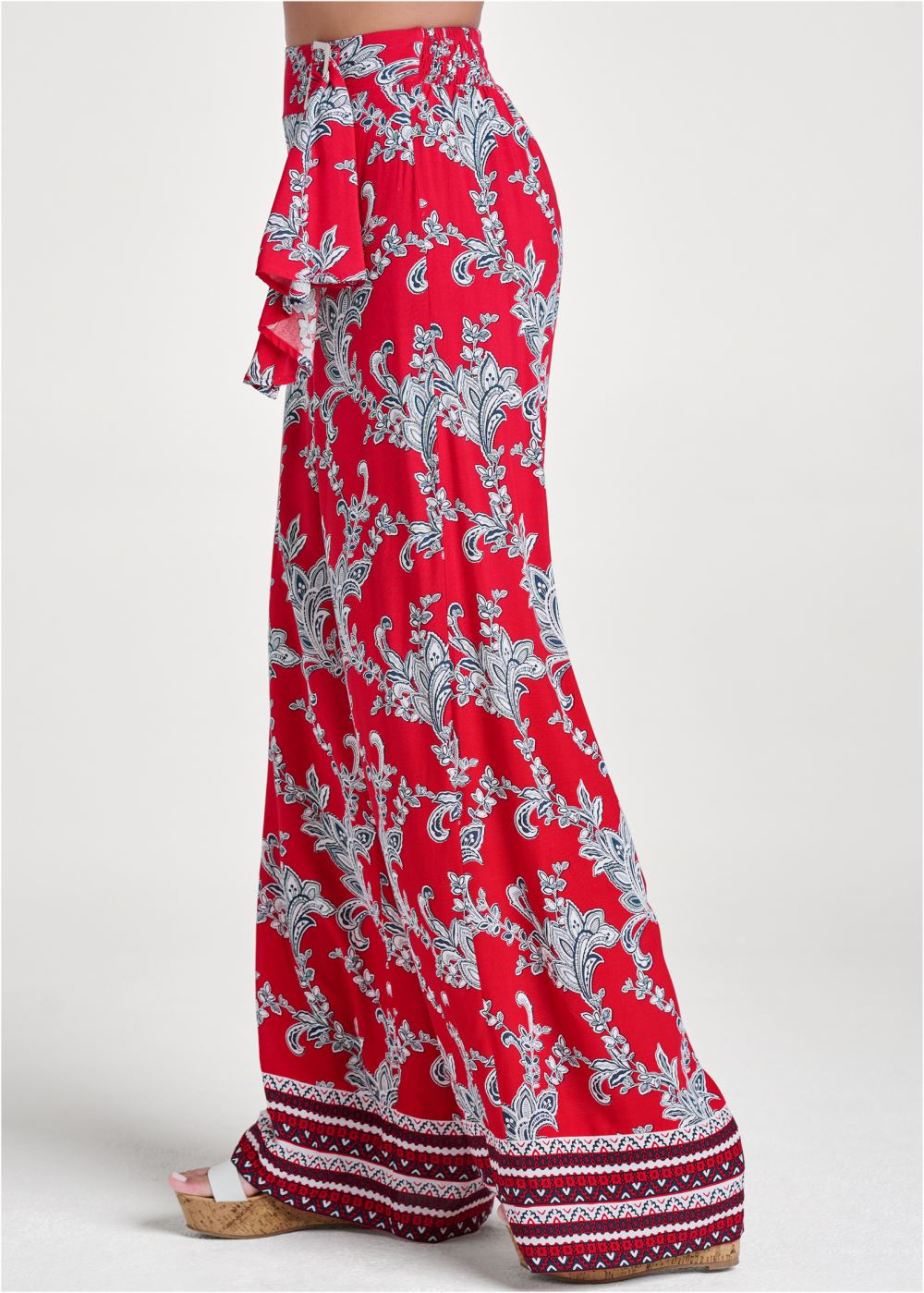 Venus Paisley Patriotic Pants in Red And Blue