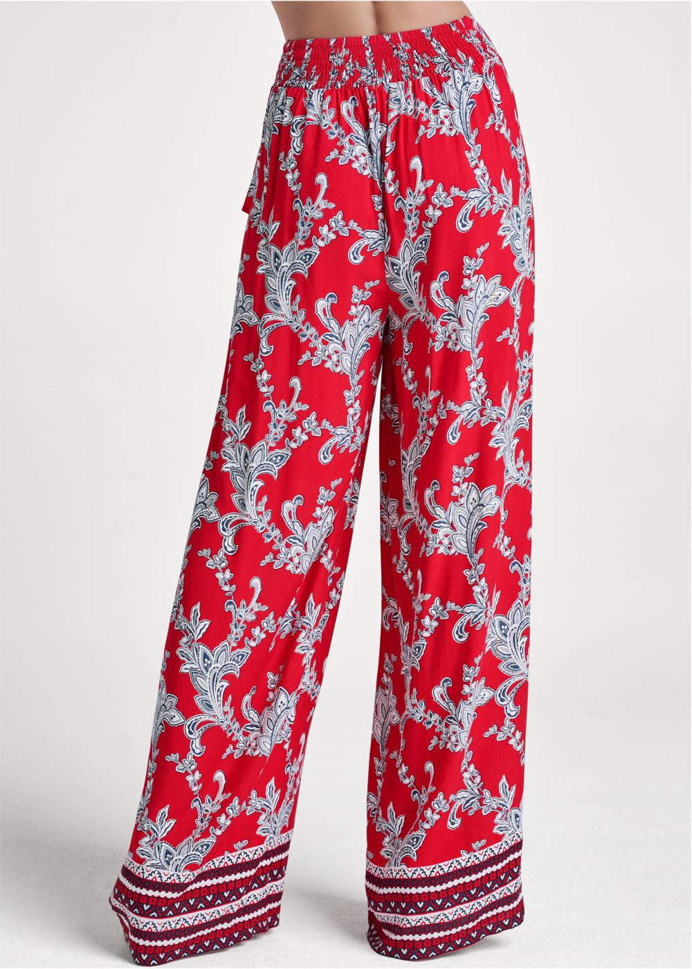 Venus Paisley Patriotic Pants in Red And Blue