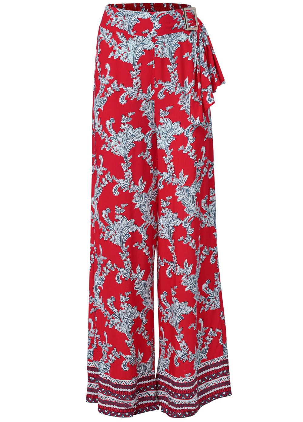 Venus Paisley Patriotic Pants in Red And Blue