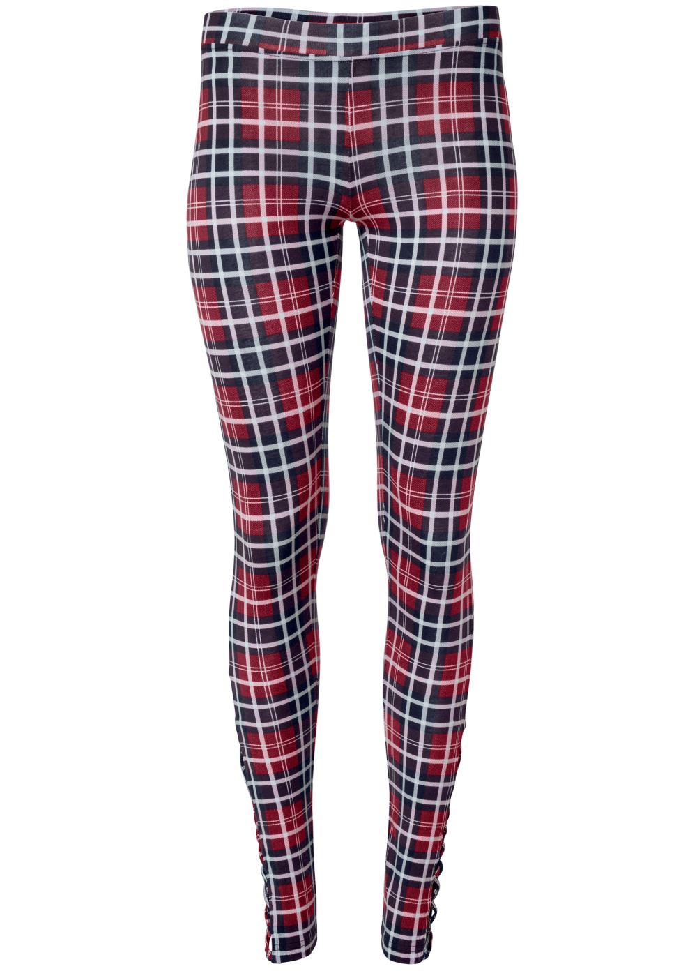 Venus Ankle Detail Leggings in Red Multi