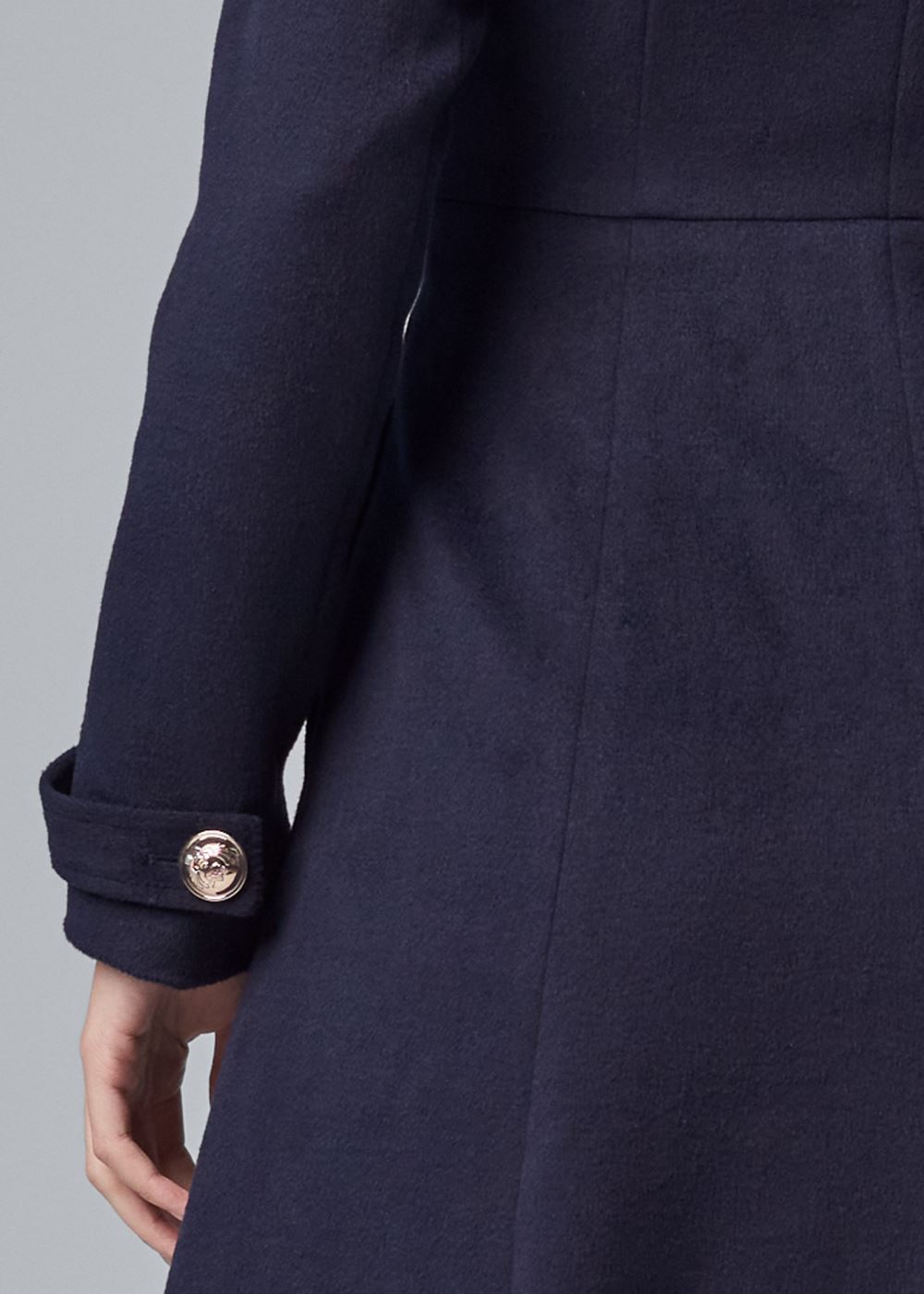 Venus A-Line Double Breasted Coat in Navy
