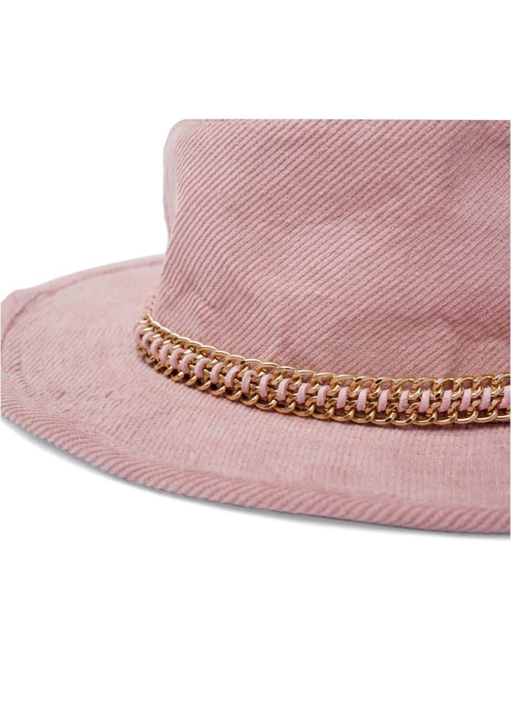 Venus Wide Brim Chain Trim Fedora in Pink