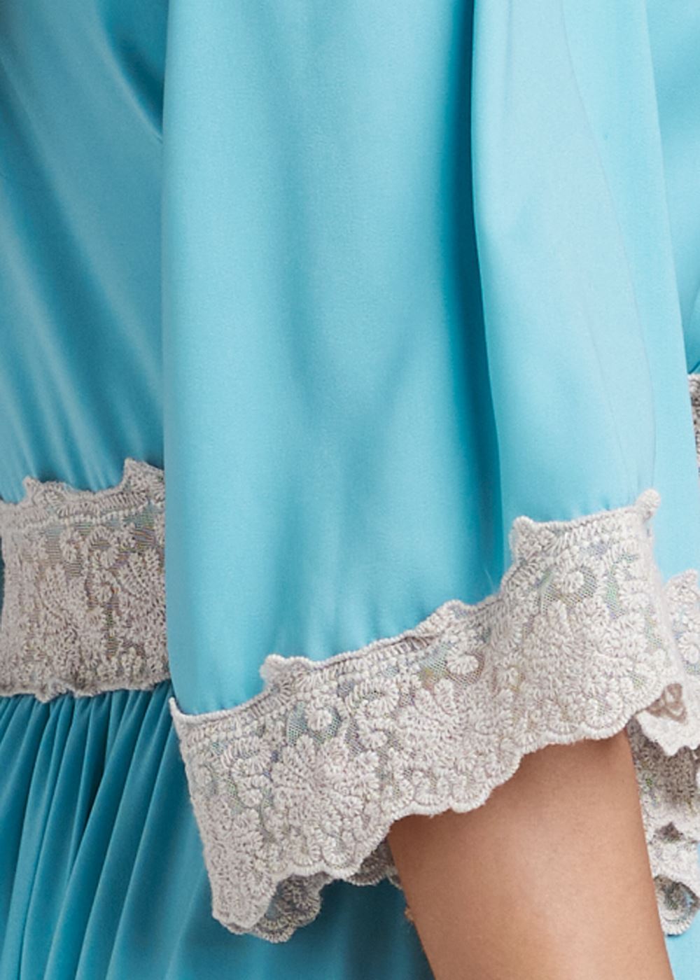 Venus Lace Detail Maxi Dress - Aqua Multi