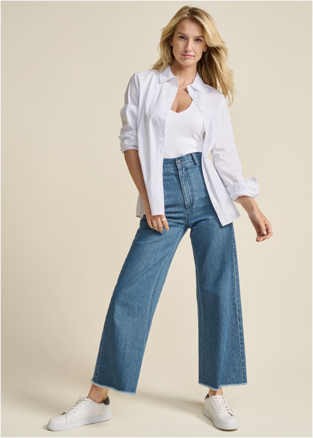 Venus Soft Button-Down Shirt in White